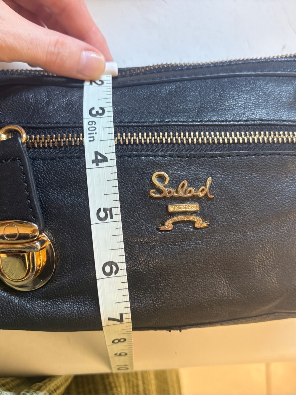 Salad Black Leather Baguette Bag with Accessories and Original Care Card - Picture 16 of 16